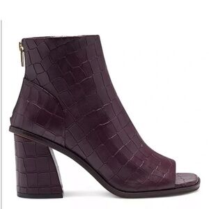 Vince Camuto Croc-Embossed Purple Heeled Boots